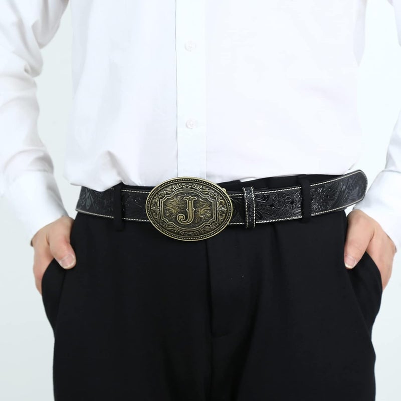 Fibbadet Store Belt Buckles Men Initial Letters A-Z Western Rodeo Cowboy Cowgirl Belt Buckle for Men Boys Halloween Birthday Party - Image 4